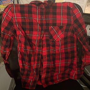 XS red, black, & white checkered snap-up shirt - long-sleeved - Arizona Jeans Co